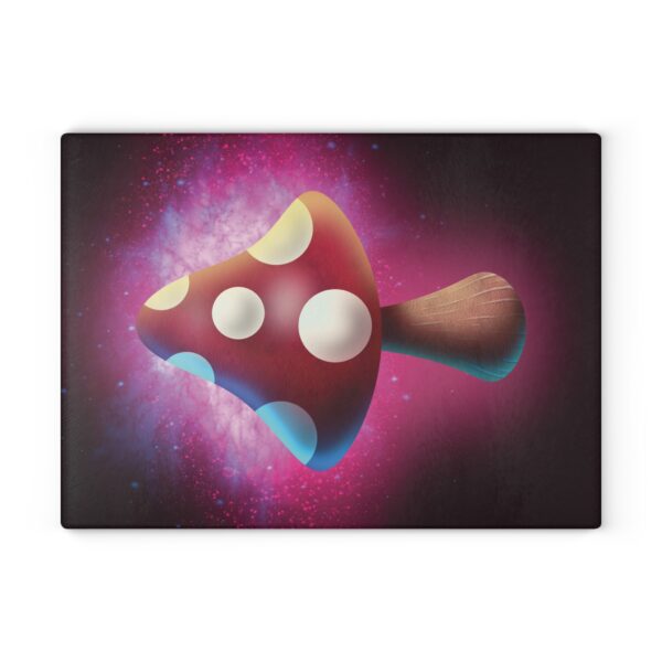 3D Amanita Muscaria mushroom - Glass Cutting Board - Image 2