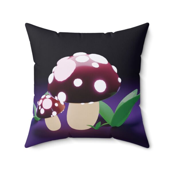 Glowing Mushrooms - Spun Polyester Square Pillow