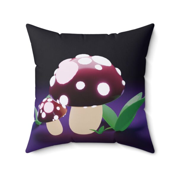 Glowing Mushrooms - Spun Polyester Square Pillow - Image 2