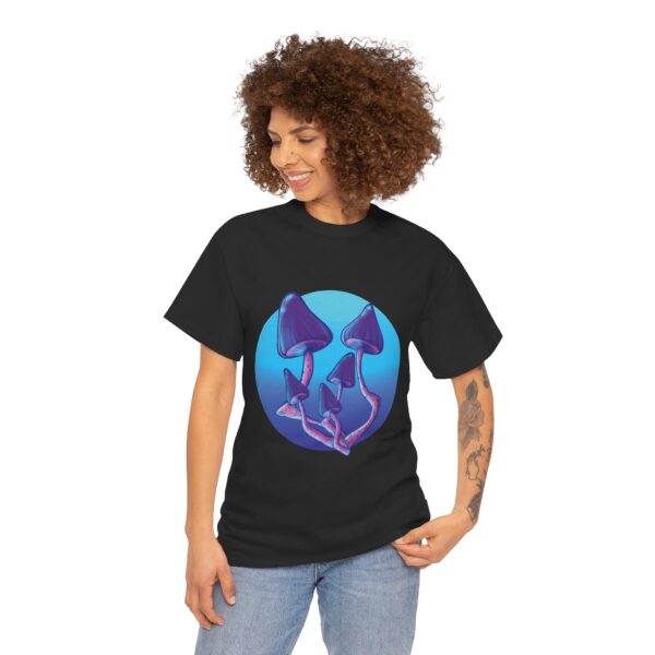 Blue Mushroom Bouquet - Unisex Heavy Cotton Tee - Image 12