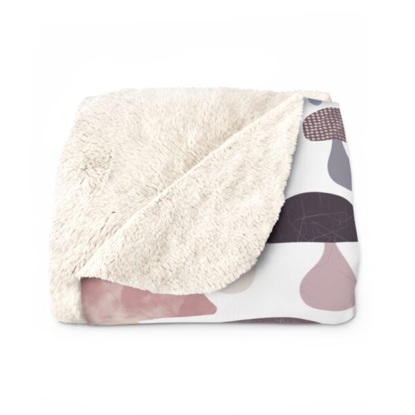 Patterned Illustrative Mushroom Watercolor - Sherpa Fleece Blanket - Image 3