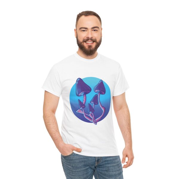 Blue Mushroom Bouquet - Unisex Heavy Cotton Tee - Image 41