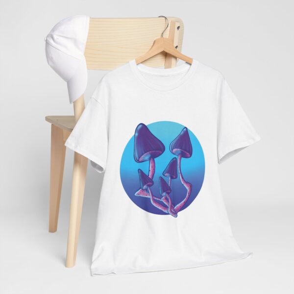 Blue Mushroom Bouquet - Unisex Heavy Cotton Tee - Image 36