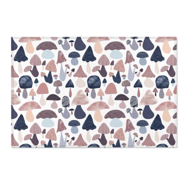 Patterned Illustrative Mushroom Watercolor - Area Rug - Image 10