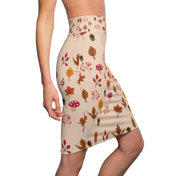 Mushroom & Nature Illustrative Icons - Women's Pencil Skirt (AOP) - Image 6