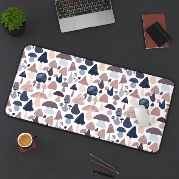 Patterned Illustrative Mushroom - Desk Mat