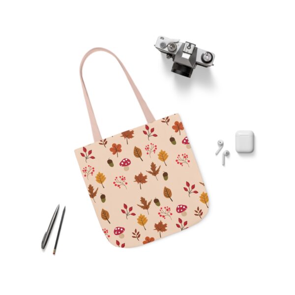 Mushroom & Nature Illustrative Icons - Canvas Tote Bag, 5-Color Straps - Image 4