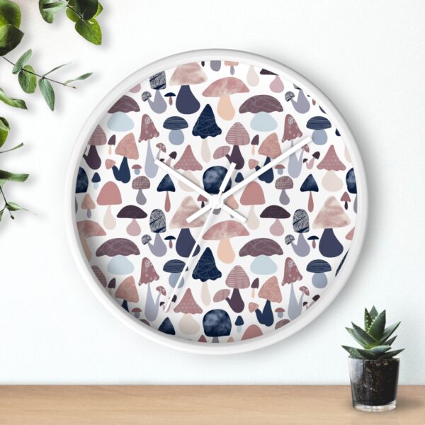 Patterned Illustrative Mushroom Watercolor - Wall Clock - Image 12