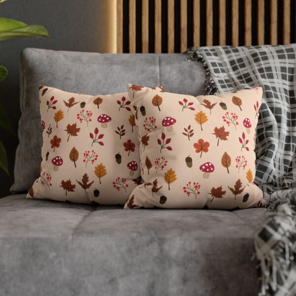 Mushroom & Nature Illustrative Icons - Spun Polyester Square Pillowcase