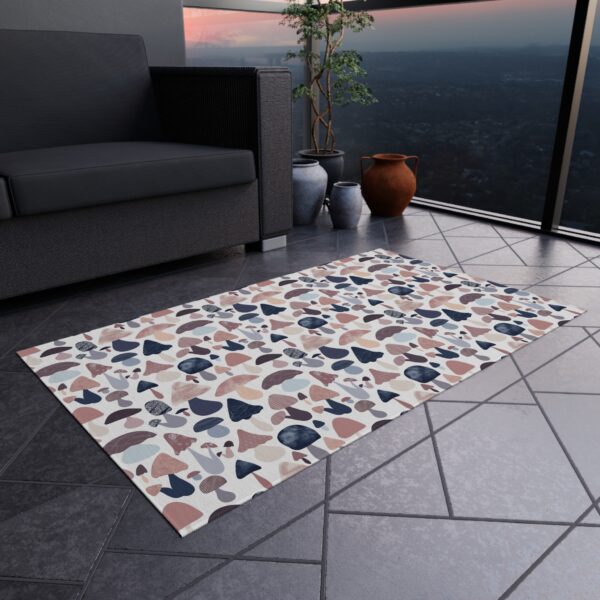 Patterned Illustrative Mushroom Watercolor - Outdoor Rug - Image 12