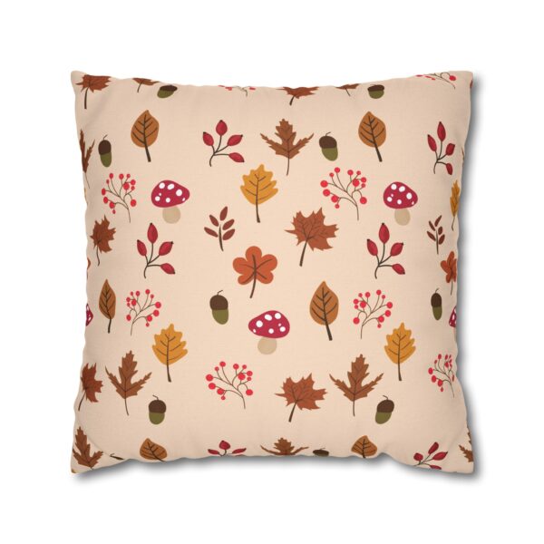 Mushroom & Nature Illustrative Icons - Spun Polyester Square Pillowcase - Image 19