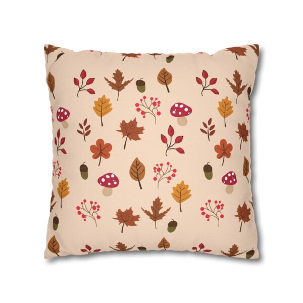 Mushroom & Nature Illustrative Icons - Spun Polyester Square Pillowcase - Image 15