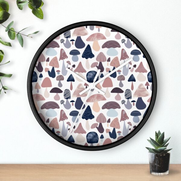 Patterned Illustrative Mushroom Watercolor - Wall Clock - Image 6