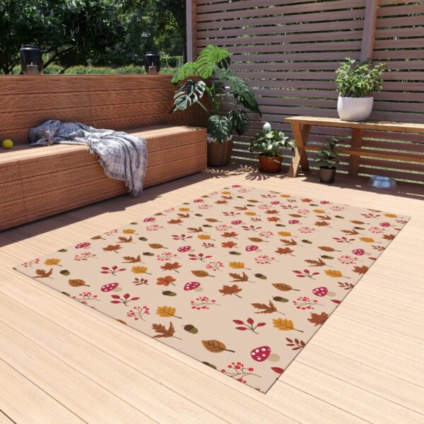 Mushroom & Nature Illustrative Icons - Outdoor Rug - Image 15