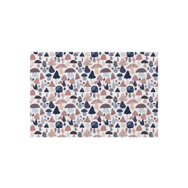 Patterned Illustrative Mushroom Watercolor - Outdoor Rug - Image 2