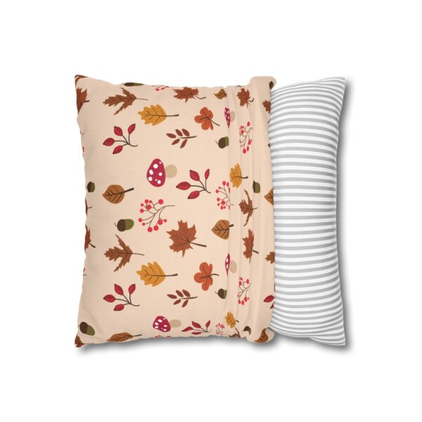 Mushroom & Nature Illustrative Icons - Spun Polyester Square Pillowcase - Image 5