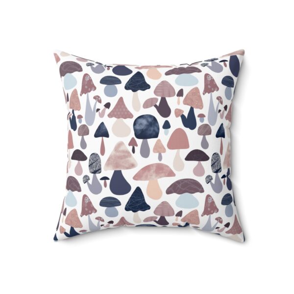 Patterned Illustrative Mushroom Watercolor - Spun Polyester Square Pillow - Image 7