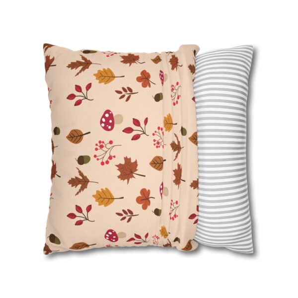 Mushroom & Nature Illustrative Icons - Spun Polyester Square Pillowcase - Image 16