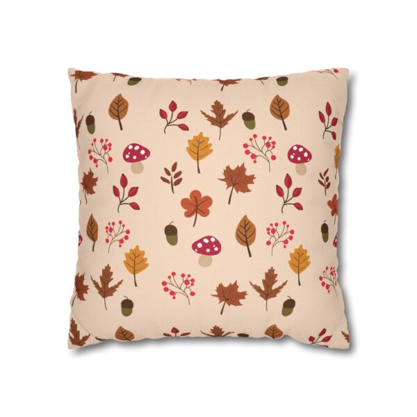 Mushroom & Nature Illustrative Icons - Spun Polyester Square Pillowcase - Image 7