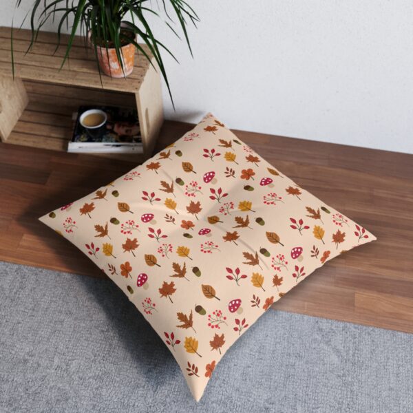 Mushroom & Nature Illustrative Icons - Tufted Floor Pillow, Square - Image 8