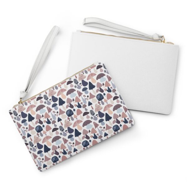 Patterned Illustrative Mushroom Watercolor - Clutch Bag - Image 4