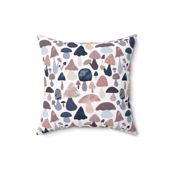 Patterned Illustrative Mushroom Watercolor - Spun Polyester Square Pillow - Image 4