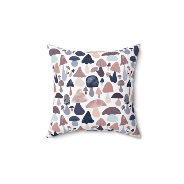 Patterned Illustrative Mushroom Watercolor - Spun Polyester Square Pillow - Image 2