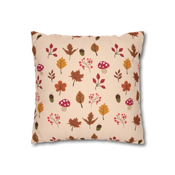 Mushroom & Nature Illustrative Icons - Spun Polyester Square Pillowcase - Image 4