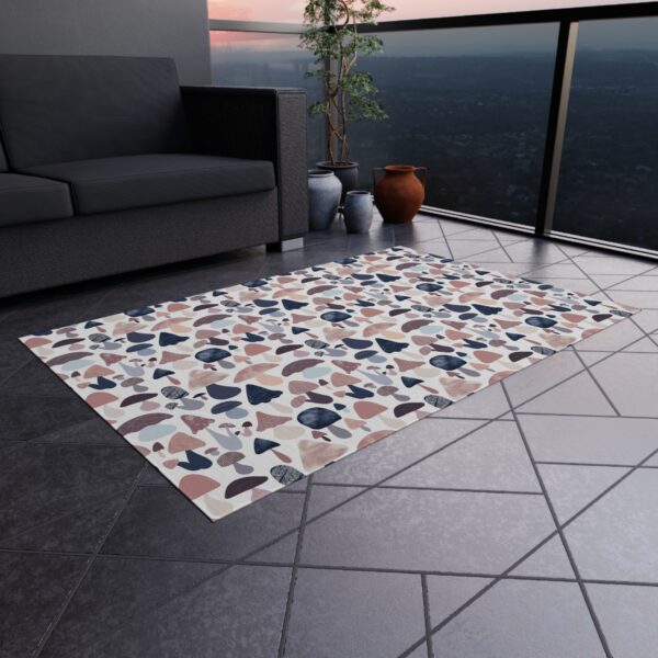 Patterned Illustrative Mushroom Watercolor - Outdoor Rug