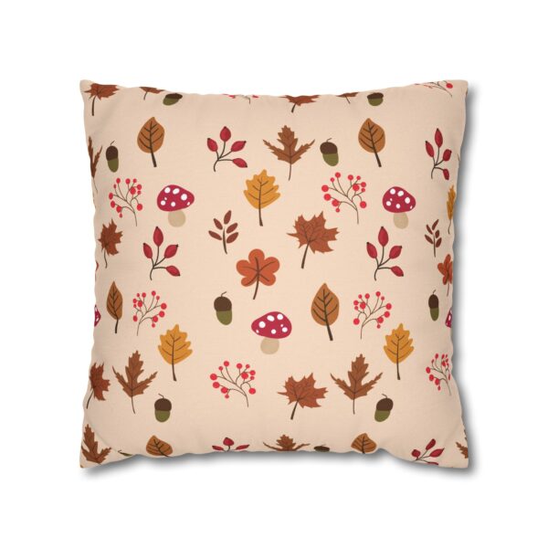 Mushroom & Nature Illustrative Icons - Spun Polyester Square Pillowcase - Image 13