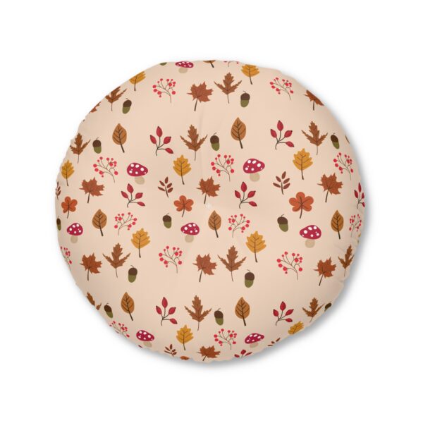 Mushroom & Nature Illustrative Icons - Tufted Floor Pillow, Round - Image 5