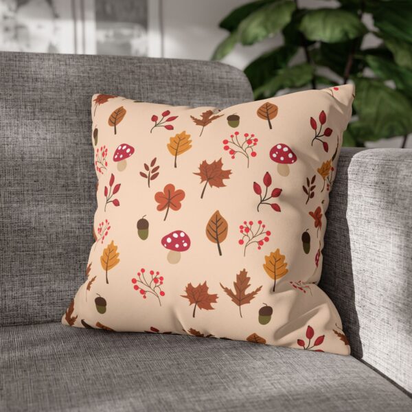 Mushroom & Nature Illustrative Icons - Faux Suede Square Pillowcase - Image 13