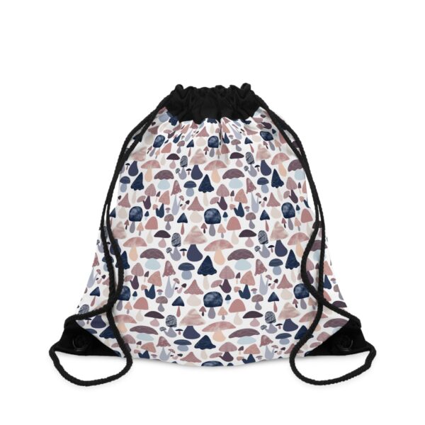 Patterned Illustrative Mushroom Watercolor - Drawstring Bag - Image 3