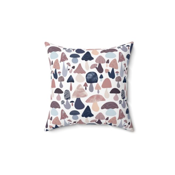 Patterned Illustrative Mushroom Watercolor - Spun Polyester Square Pillow