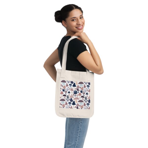 Patterned Illustrative Mushroom Watercolor - Organic Canvas Tote Bag