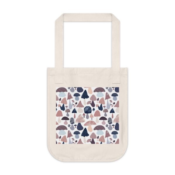 Patterned Illustrative Mushroom Watercolor - Organic Canvas Tote Bag - Image 2