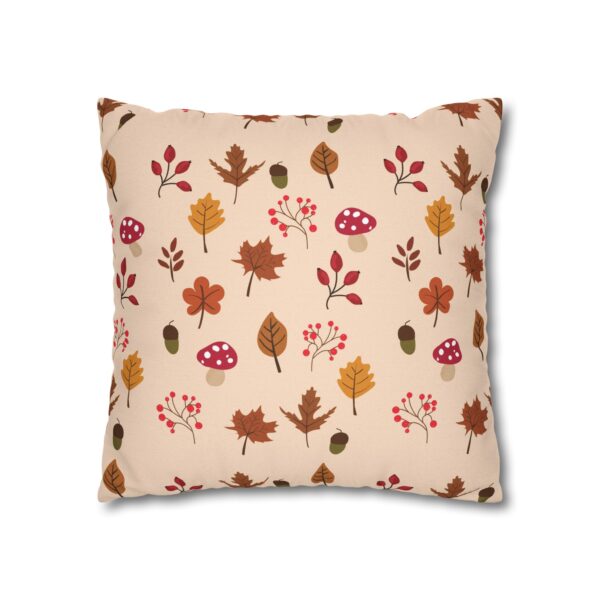 Mushroom & Nature Illustrative Icons - Spun Polyester Square Pillowcase - Image 9