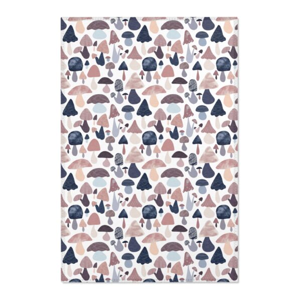 Patterned Illustrative Mushroom Watercolor - Area Rug