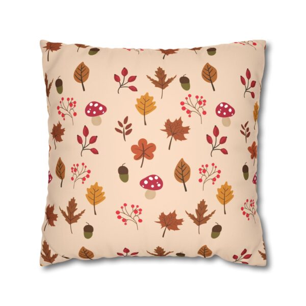 Mushroom & Nature Illustrative Icons - Faux Suede Square Pillowcase - Image 14