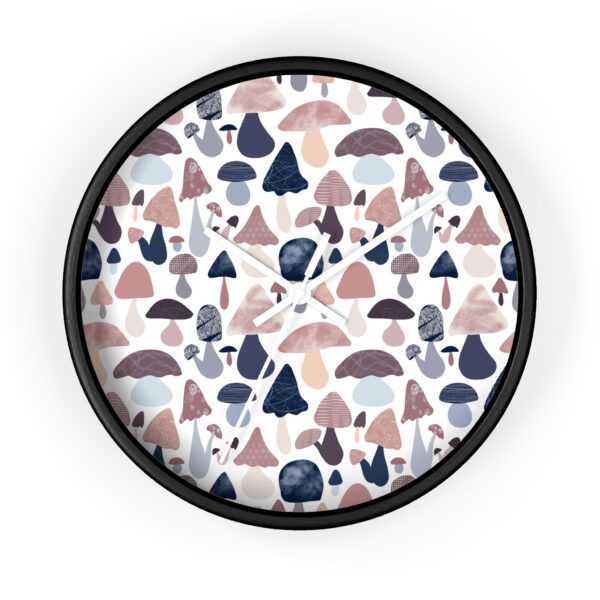 Patterned Illustrative Mushroom Watercolor - Wall Clock - Image 4