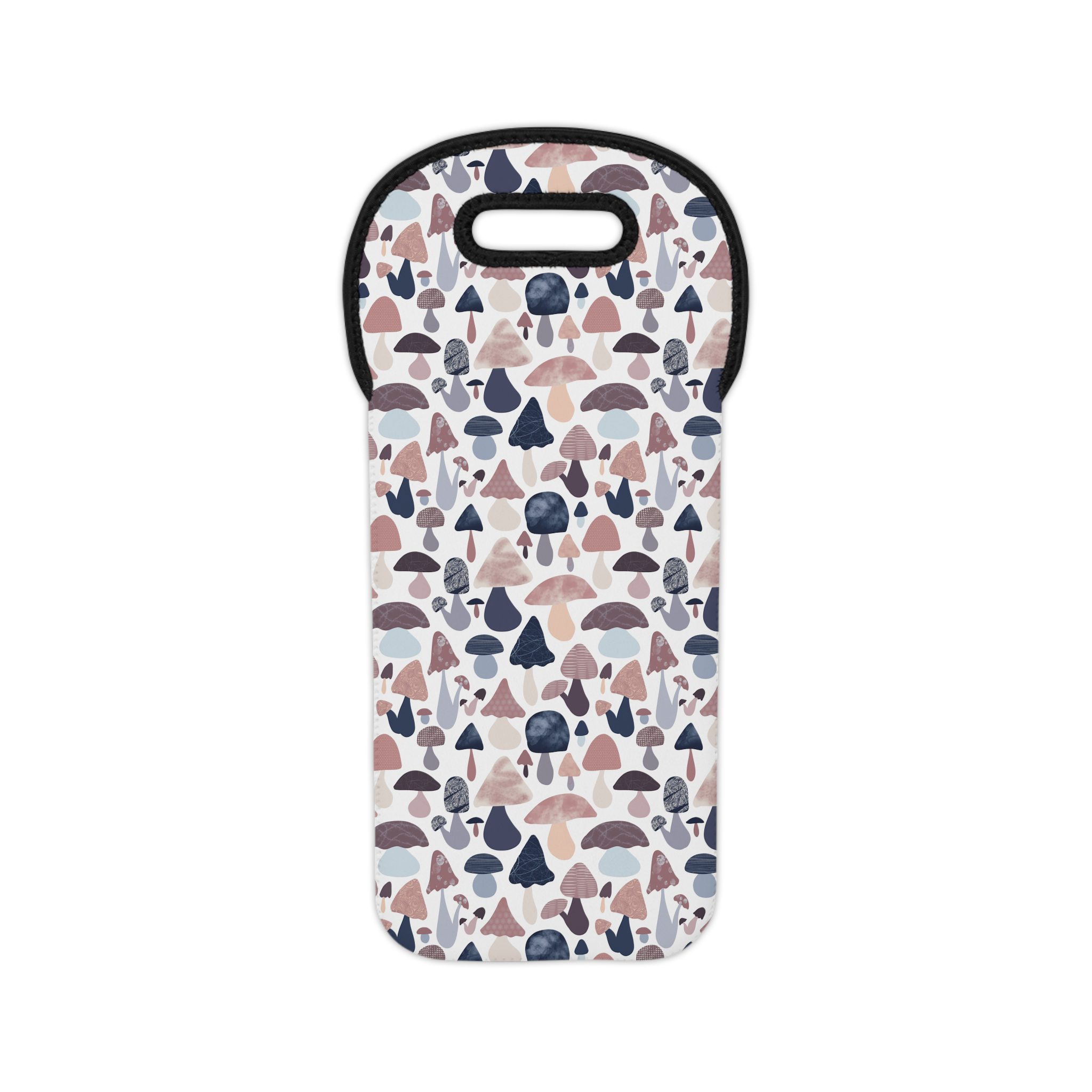 Patterned Illustrative Mushroom Watercolor - Wine Tote Bag - Image 3