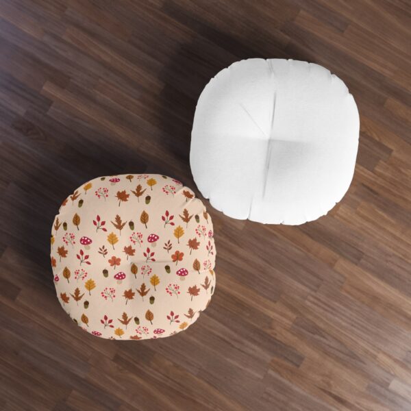 Mushroom & Nature Illustrative Icons - Tufted Floor Pillow, Round - Image 7