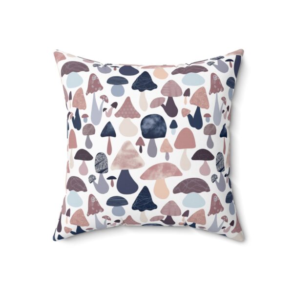 Patterned Illustrative Mushroom Watercolor - Spun Polyester Square Pillow - Image 8