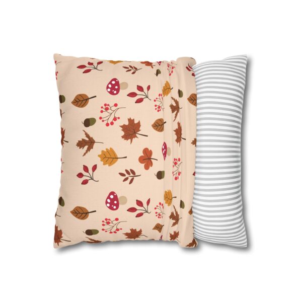 Mushroom & Nature Illustrative Icons - Spun Polyester Square Pillowcase - Image 3