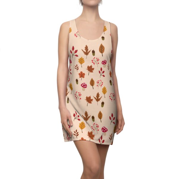 Mushroom & Nature Illustrative Icons - Women's Cut & Sew Racerback Dress (AOP)