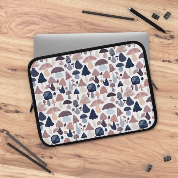 Patterned Illustrative Mushroom Watercolor - Laptop Sleeve - Image 6