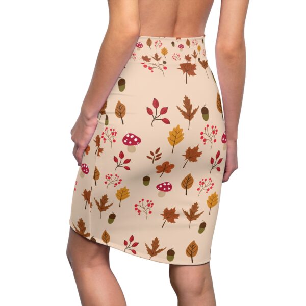 Mushroom & Nature Illustrative Icons - Women's Pencil Skirt (AOP)