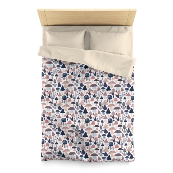 Patterned Illustrative Mushroom Watercolor - Microfiber Duvet Cover - Image 5