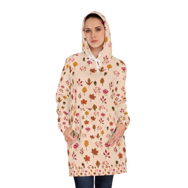 Mushroom & Nature Illustrative Icons - Women's Hoodie Dress (AOP)