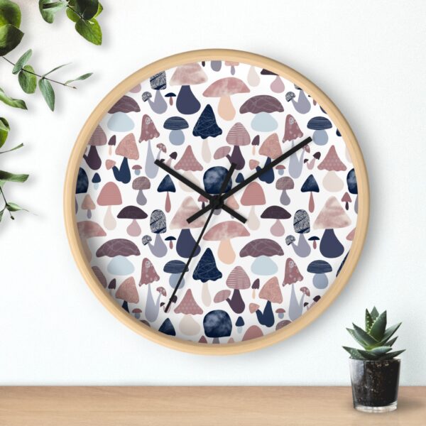 Patterned Illustrative Mushroom Watercolor - Wall Clock - Image 15